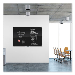 U Brands Black Glass Dry Erase Board, 70 x 47 (UBR173U0001)