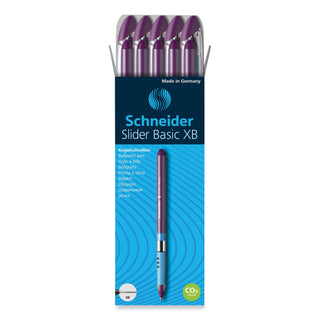 Schneider® Slider Basic Ballpoint Pen, Stick, Extra-Bold 1.4 mm, Violet Ink, Violet Barrel, 10/Box (RED151208)