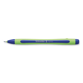 Schneider® Xpress Fineliner Porous Point Pen, Stick, Medium 0.8 mm, Blue Ink, Blue/Green Barrel, 10/Box (RED190003)