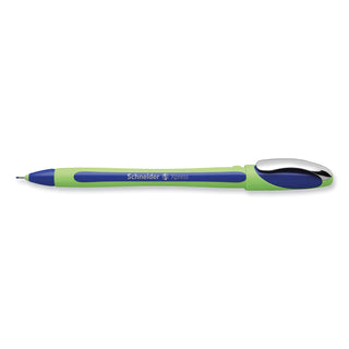 Schneider® Xpress Fineliner Porous Point Pen, Stick, Medium 0.8 mm, Blue Ink, Blue/Green Barrel, 10/Box (RED190003)
