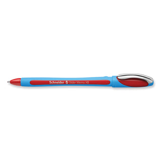 Schneider® Slider Memo XB Ballpoint Pen, Stick, Extra-Bold 1.4 mm, Red Ink, Red/Light Blue Barrel, 10/Box (RED150202)