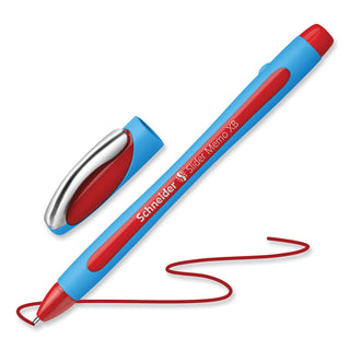 Schneider® Slider Memo XB Ballpoint Pen, Stick, Extra-Bold 1.4 mm, Red Ink, Red/Light Blue Barrel, 10/Box (RED150202)