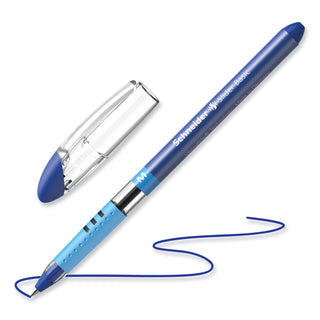Schneider® Slider Basic Ballpoint Pen, Stick, Medium 0.8 mm, Blue Ink, Blue Barrel, 10/Box (RED151103)