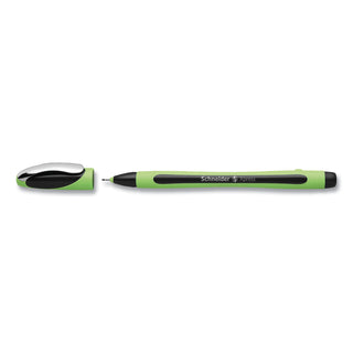 Schneider® Xpress Fineliner Porous Point Pen, Stick, Medium 0.8 mm, Black Ink, Black/Green Barrel, 10/Box (RED190001)