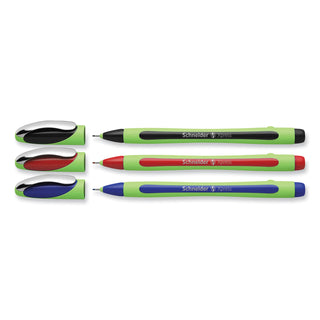Schneider® Xpress Fineliner Porous Point Pen, Stick, Medium 0.8 mm, Assorted Ink Colors, Green Barrel, 3/Pack (RED190093)