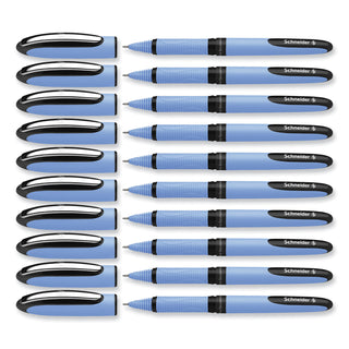 Schneider® One Hybrid N Roller Ball Pen, Stick, Fine 0.5 mm, Black Ink, Blue Barrel, 10/Box (RED183501)