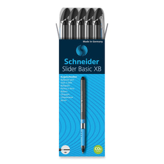 Schneider® Slider Basic Ballpoint Pen, Stick, Extra-Bold 1.4 mm, Black Ink, Black Barrel, 10/Box (RED151201)