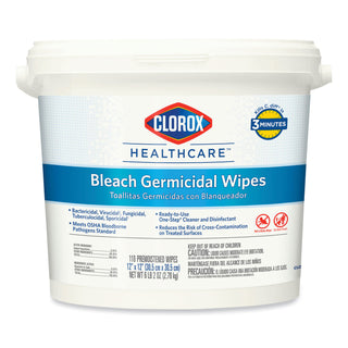 Clorox Healthcare® Bleach Germicidal Wipes, 12 x 12, Unscented, 110/Canister, 2/Carton (CLO30358)