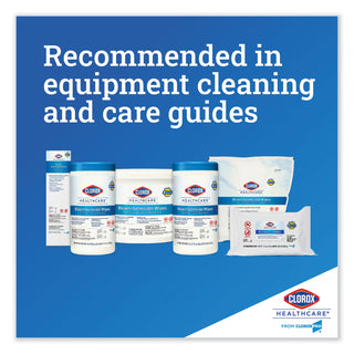 Clorox Healthcare® Bleach Germicidal Wipes, 12 x 12, Unscented, 110/Canister, 2/Carton (CLO30358)
