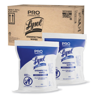 LYSOL® Brand Professional Disinfecting Wipe Bucket Refill, 6 x 8, Lemon and Lime Blossom, 800 Wipes/Bag, 2 Refill Bags/Carton (RAC99857CT)