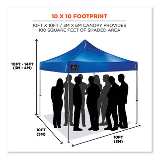 ergodyne® Shax 6000 Heavy-Duty Pop-Up Tent, Single Skin, 10 ft x 10 ft, Polyester/Steel, Blue (EGO12905)