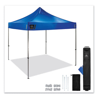 ergodyne® Shax 6000 Heavy-Duty Pop-Up Tent, Single Skin, 10 ft x 10 ft, Polyester/Steel, Blue (EGO12905)