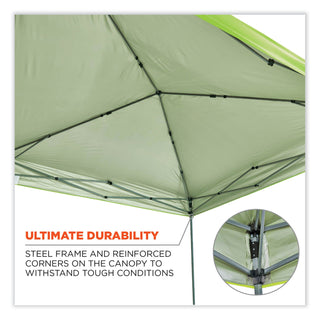 ergodyne® Shax 6010 Lightweight Pop-Up Tent, Single Skin, 10 ft x 10 ft, Polyester/Steel, Lime (EGO12910)