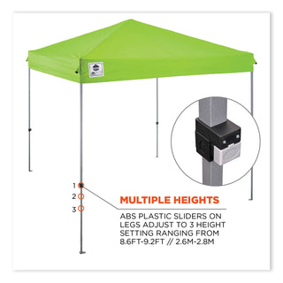 ergodyne® Shax 6010 Lightweight Pop-Up Tent, Single Skin, 10 ft x 10 ft, Polyester/Steel, Lime (EGO12910)
