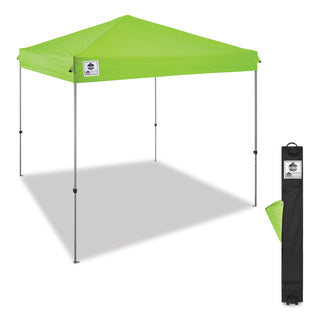 ergodyne® Shax 6010 Lightweight Pop-Up Tent, Single Skin, 10 ft x 10 ft, Polyester/Steel, Lime (EGO12910)