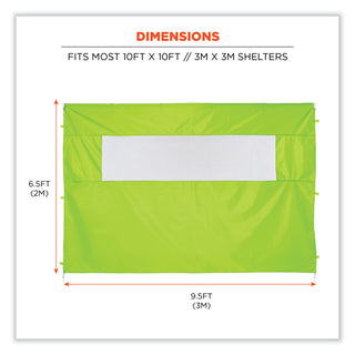 ergodyne® Shax 6092 Pop-Up Tent Sidewall with Mesh Window, Single Skin, 10 ft x 10 ft, Polyester, Lime (EGO12989)