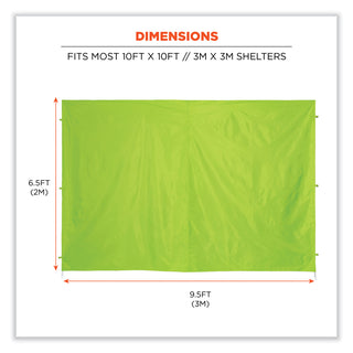 ergodyne® Shax 6098 Pop-Up Tent Sidewall, Single Skin, 10 ft x 10 ft, Polyester, Lime (EGO12998)