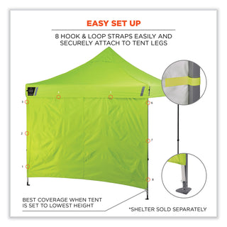 ergodyne® Shax 6098 Pop-Up Tent Sidewall, Single Skin, 10 ft x 10 ft, Polyester, Lime (EGO12998)