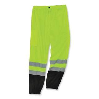 ergodyne® GloWear 8910BK Class E Hi-Vis Pants with Black Bottom, Polyester, Large/X-Large, Lime (EGO23955)