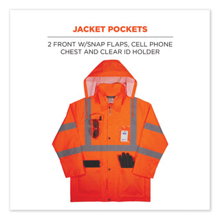 ergodyne® GloWear 8376K Lightweight HV Rain Suit, X-Large, Orange (EGO25335)