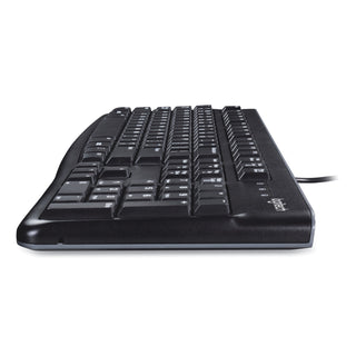 Logitech® K120 Ergonomic Desktop Wired Keyboard, USB, Black (LOG920002478)