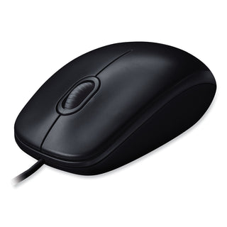 Logitech® B100 Optical USB Mouse, USB 2.0, Left/Right Hand Use, Black (LOG910001439)