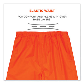 ergodyne® GloWear 8916 Class E Lightweight Hi-Vis Rain Pants, X-Large, Orange (EGO25445)