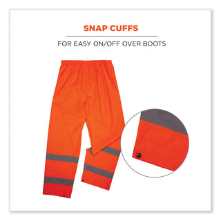 ergodyne® GloWear 8916 Class E Lightweight Hi-Vis Rain Pants, X-Large, Orange (EGO25445)
