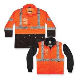 ergodyne® GloWear 8388 Class 3/2 Hi-Vis Thermal Jacket Kit, 5X-Large, Orange (EGO25559)