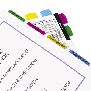 Redi-Tag® Write-On Index Tabs, 1/5-Cut Tabs, Assorted Colors, 2" Wide, 48/Pack (RTG33248)