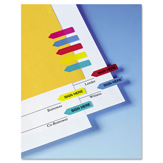 Redi-Tag® Mini Arrow Page Flags, "Sign Here", Blue/Mint/Red/Yellow, 126 Flags/Pack (RTG72020)