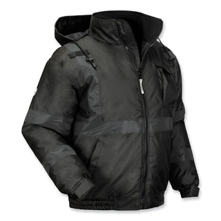 ergodyne® GloWear 8377EV Non-Certified Hi-Vis Quilted Bomber Jacket, Black, 2X-Large (EGO25646)