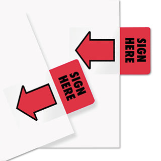 Redi-Tag® Removable/Reusable Page Flags, "Sign Here", Red, 50/Pack (RTG76809)