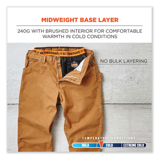 ergodyne® N-Ferno 6480 Midweight Base Layer Pants - 240 g, 2X-Large, Black (EGO40806)