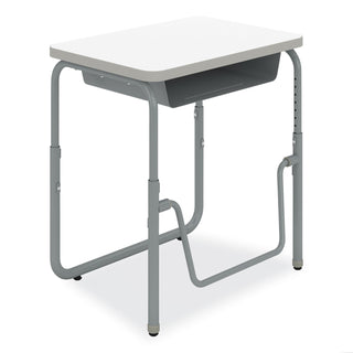 Safco® AlphaBetter 2.0 Height-Adjust Student Desk with Pendulum Bar, 27.75 x 19.75 x 22 to 30, Dry Erase (SAF1222DE)