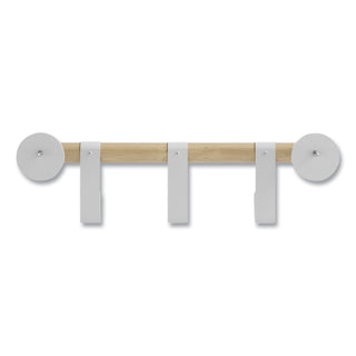Safco® Resi Coat Wall Rack, 3 Hook, 19.75w x 4.25d x 6h, White (SAF4263WH)