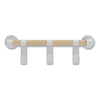 Safco® Resi Coat Wall Rack, 3 Hook, 19.75w x 4.25d x 6h, White (SAF4263WH)