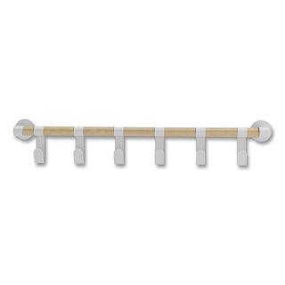 Safco® Resi Coat Wall Rack, 6 Hook, 36.25w x 4.25d x 6h, White (SAF4264WH)