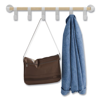 Safco® Resi Coat Wall Rack, 6 Hook, 36.25w x 4.25d x 6h, White (SAF4264WH)