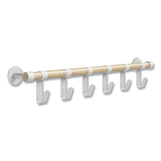 Safco® Resi Coat Wall Rack, 6 Hook, 36.25w x 4.25d x 6h, White (SAF4264WH)