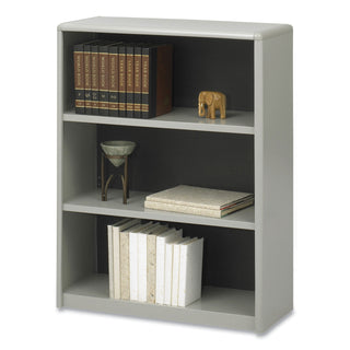 Safco® Value Mate Series Steel Three Shelf Bookcase, 31 3/4w x 13 1/2d x 41h, Gray (SAF7171GR)