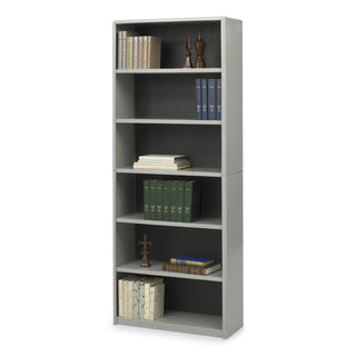 Safco® Value Mate Series Steel Six Shelf Bookcase, 31 3/4w x 13 1/2d x 80h, Gray (SAF7174GR)
