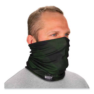 ergodyne® Chill-Its 6485 Multi-Band, Polyester, One Size Fits Most, Green Buffalo Plaid (EGO42212)