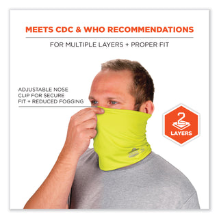 ergodyne® Chill-Its 6489 2-Layer Cooling Performance Knit Multi-Band, Polyester/Spandex, S/M, HiVis Lime (EGO42144)