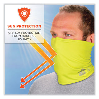 ergodyne® Chill-Its 6489 2-Layer Cooling Performance Knit Multi-Band, Polyester/Spandex, S/M, HiVis Lime (EGO42144)