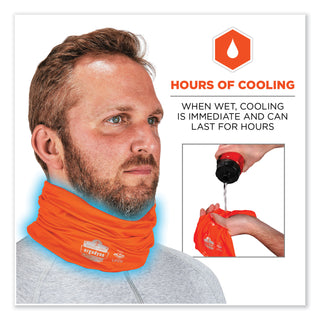 ergodyne® Chill-Its 6489 2-Layer Cooling Performance Knit Multi-Band, Polyester/Spandex,2XL/3XL,HiVis Orange,Ships in 1-3 Business Days (EGO42152)