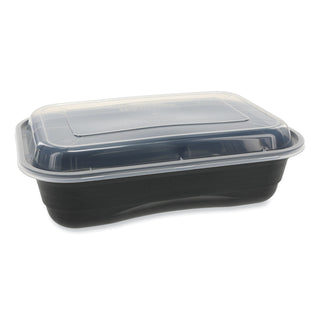 Pactiv Evergreen EarthChoice Versa2Go Microwaveable Containers, 8.4 x 5.6 x 2, 36 oz, 1-Compartment, Black/Clear, 150/Carton (PCTNV2GRT3688B)
