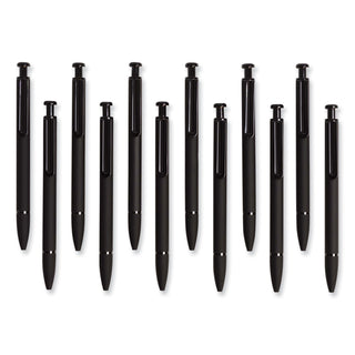 U Brands Monterey Ballpoint Pen, Medium 1 mm, Black Ink, Black Barrel, Dozen (UBR3786U0124)