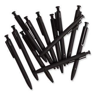 U Brands Monterey Ballpoint Pen, Medium 1 mm, Black Ink, Black Barrel, Dozen (UBR3786U0124)
