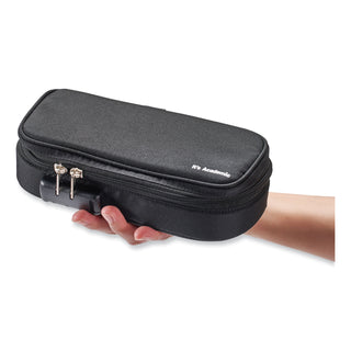 Bostitch® It's Academic Locking Pencil Case, 2 Compartments, 4.75" x 2.5" x 2.5", Black, 2/Pack (BOS24371BK2PK)